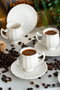 Hermia Lale 12 Juego de tazas de café de 12 piezas en porcelana blanca